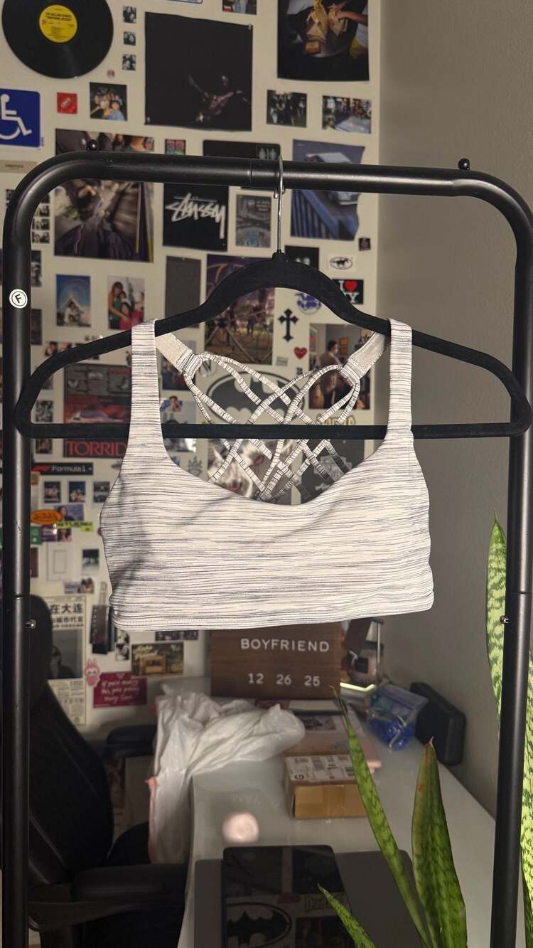 Lululemon Free To Be Wild Sports Bra Space Dye Grey White